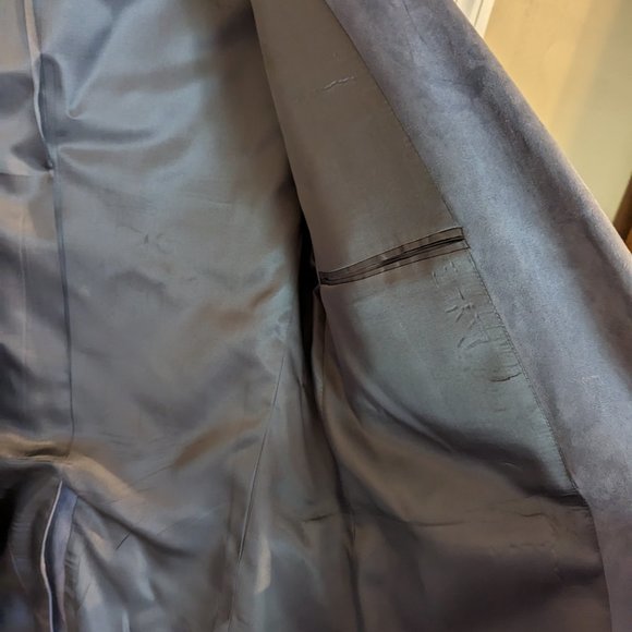 Golden Lancer Men's Suede Powder Blue Blazer sz 42 Imported Materials USA Made - Picture 13 of 14